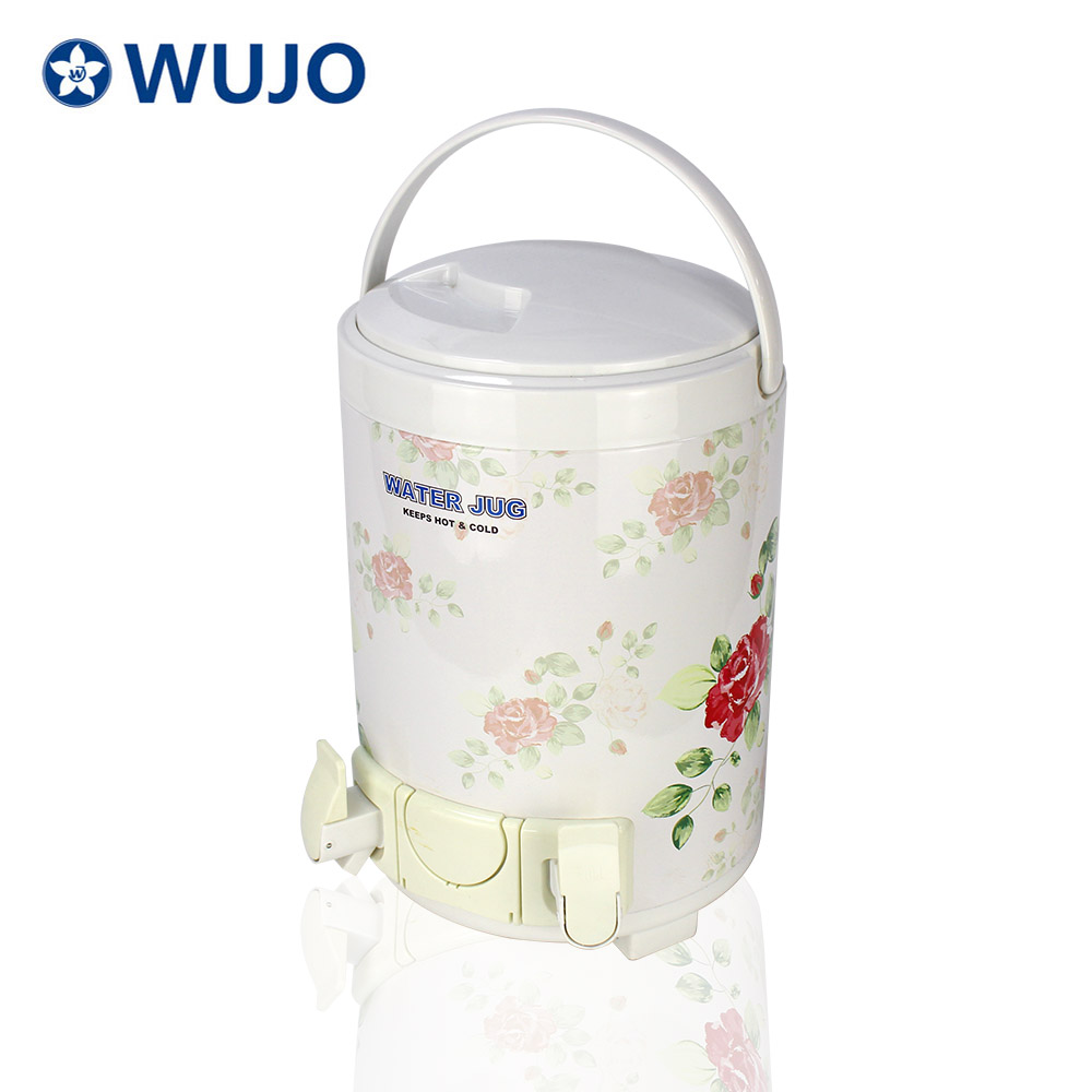  WUJO Thermos 8L 10L 12L Coffee Restaurant Commercial Double Wall Stainless Steel Tea Milk Tea Bucket with Faucet