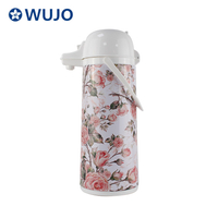 WUJO 1L 1.9L Eco Friendly Hot Water Coffee Glass Air Pump Thermos Vacuum Flask