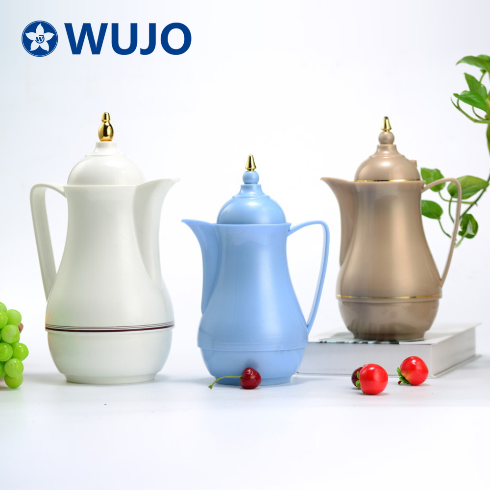 WUJO 0.5L 1L Small Glass Refill Arabic Plastic Vacuum Flask
