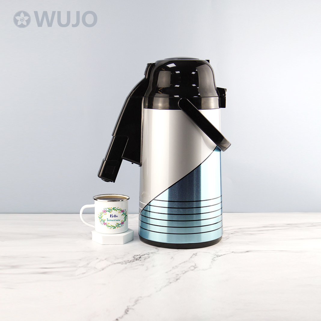 WUJO 24hr Hot Water Tea Carafe Stainless Steel Coffee 3l Thermos with Glass Inside