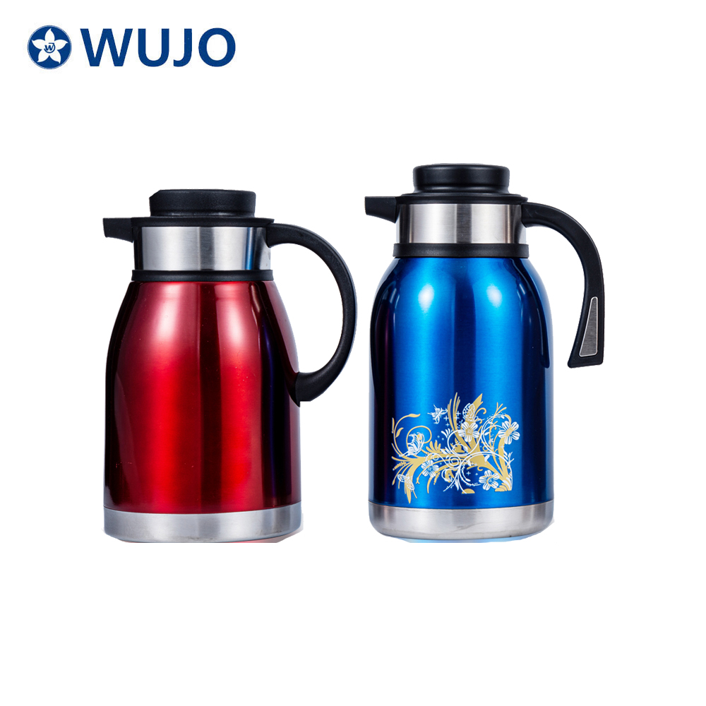 WUJO Red Arabic Style 304 Double Wall Stainless Steel Vacuum Jug