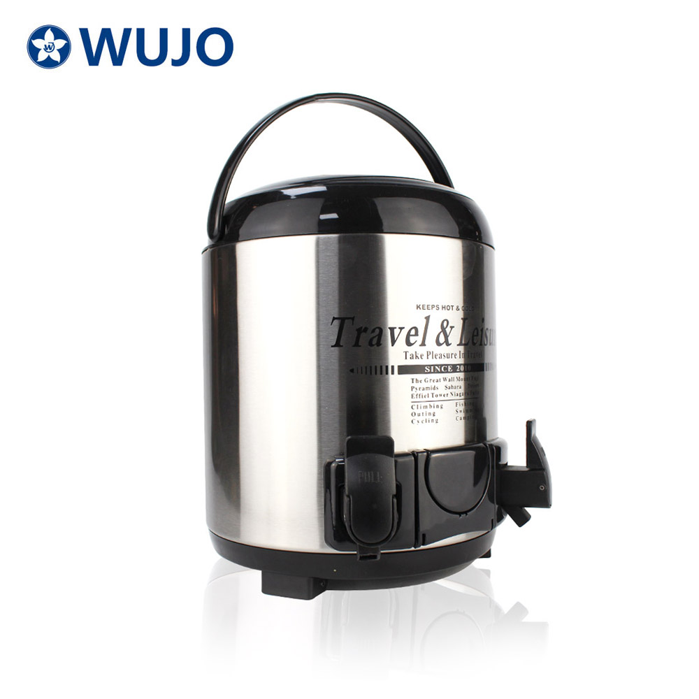 WUJO Commercial Heat Preservation Tea Thermos Double Wall Stainless Steel Insulated Barrel For Sale 