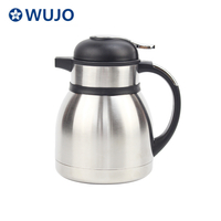 WUJO Insulation Stainless Steel Vacuum Small Silver Funky Hotel Airline Coffee Pot 