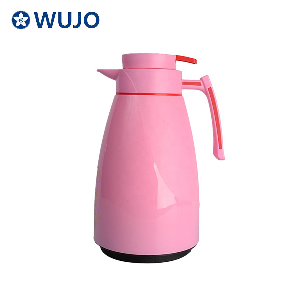 WUJO White Percolater Hot Tea Water Plastic Vacuum Flask Arabic Coffee Pot 