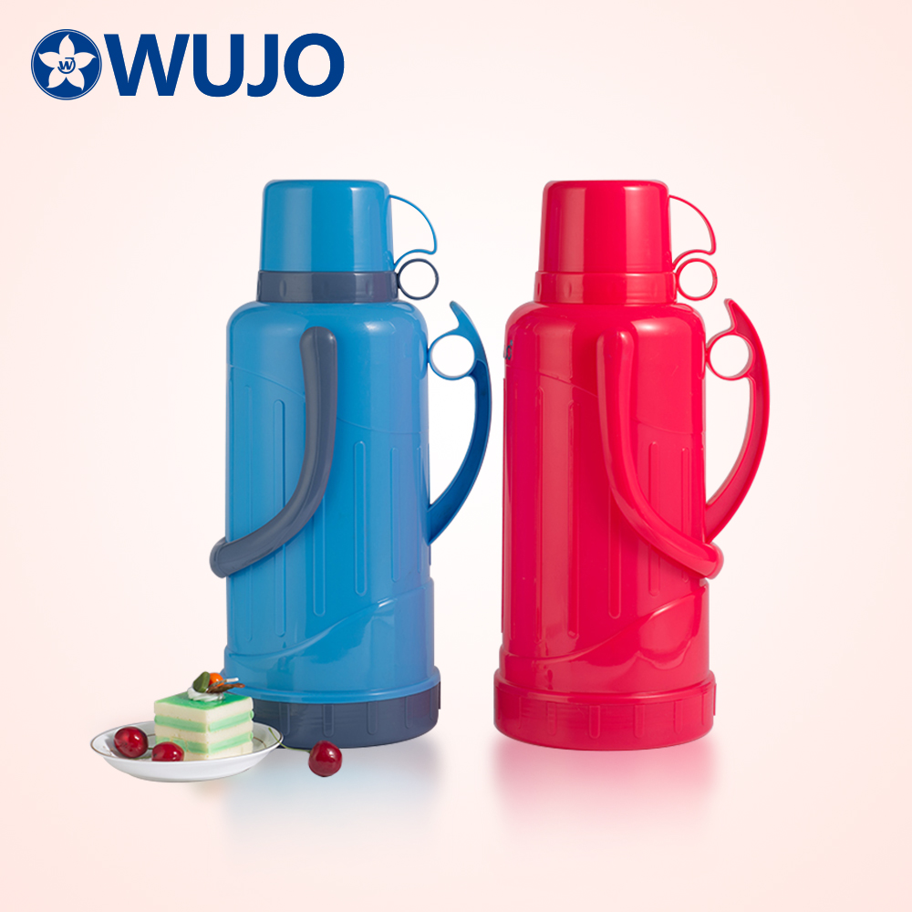 WUJO 3.2L Two Cups Cheap Vacuum Thermal Plastic Flask with Glass Refill