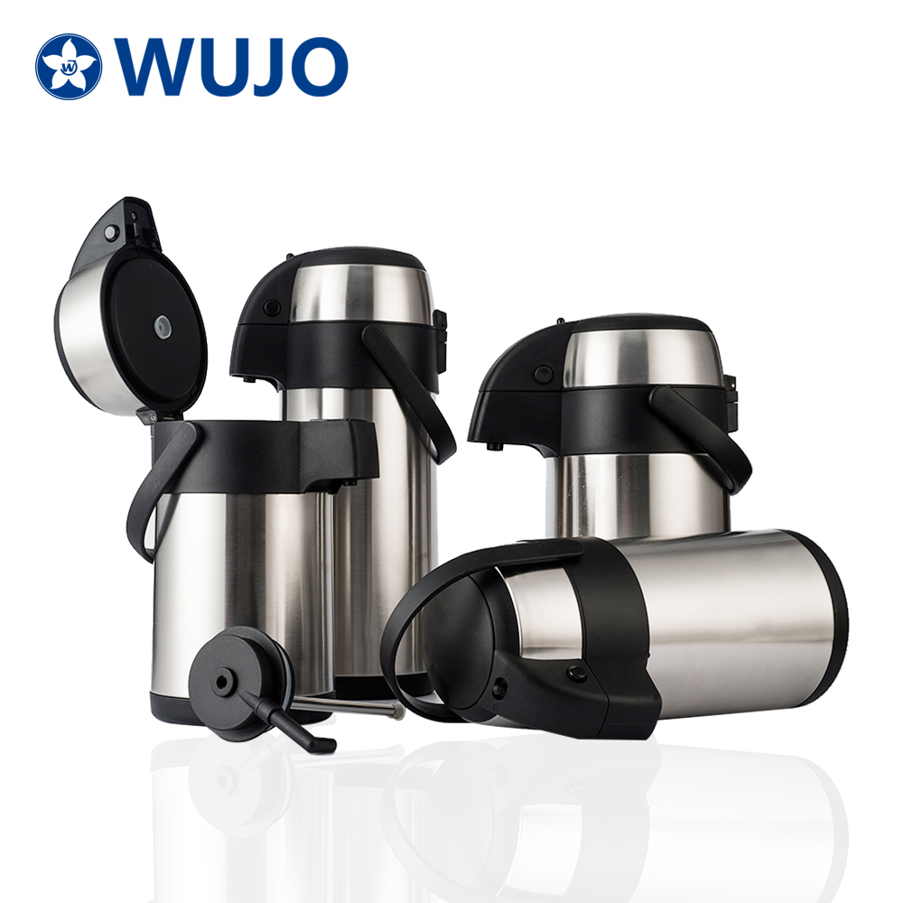 WUJO Unbreakable 304 Double Wall Stainless Steel Hot Cold Water Coffee Thermos Pump