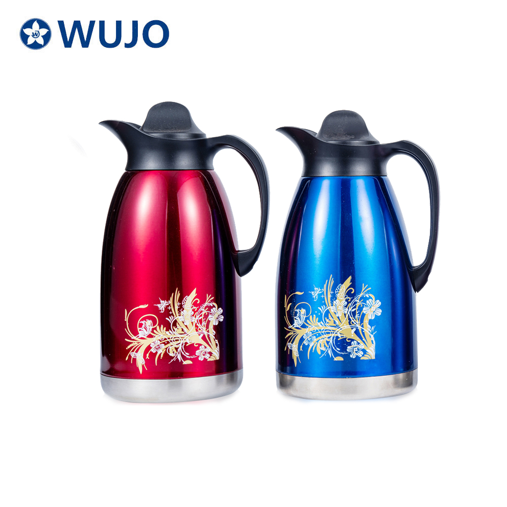 WUJO Durable Unbreakable Top Selling 24hr Hot Water Afghanistan Double Wall ss Thermal Coffee Pot