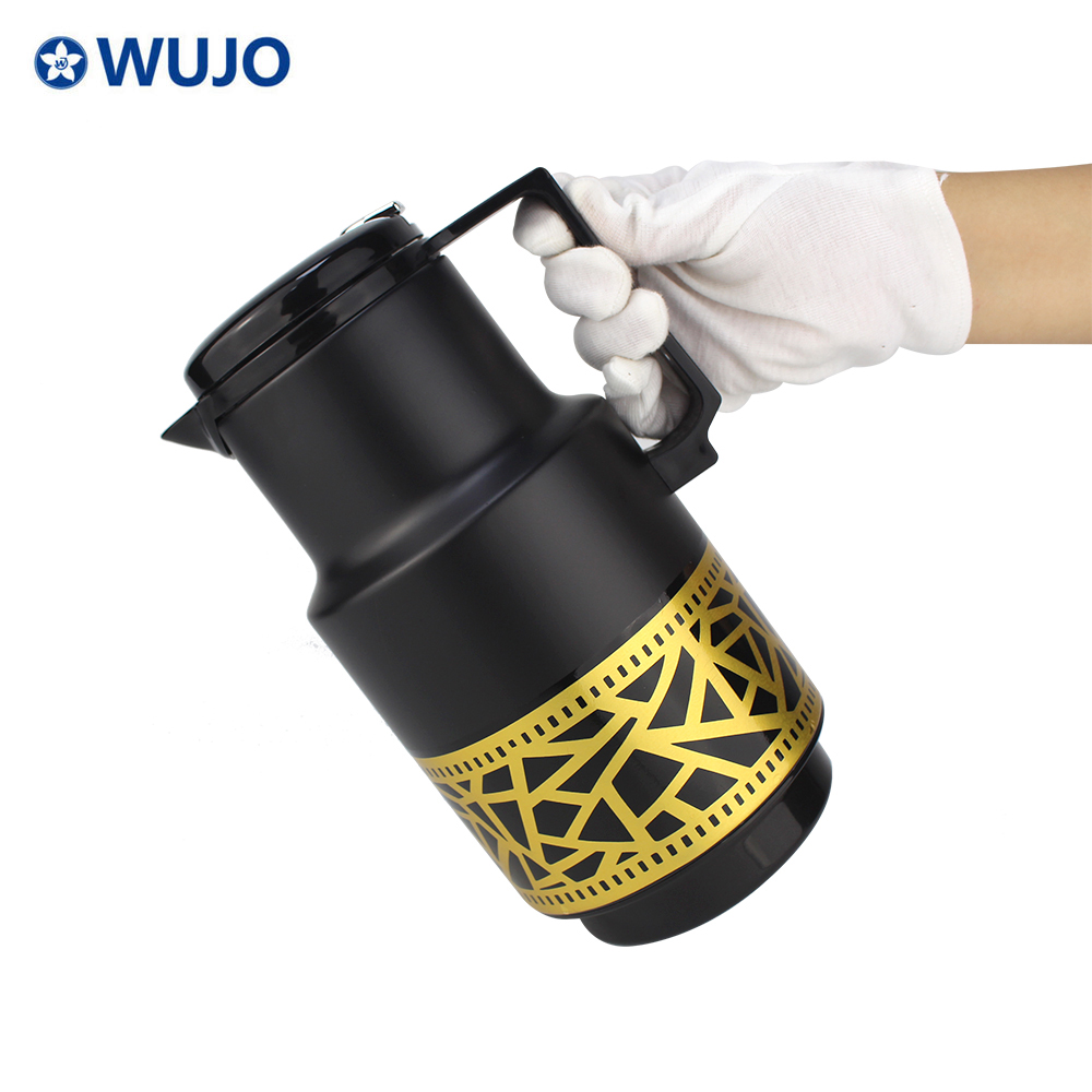 WUJO Pink Glass Refill Hot Cold Royal Style Matte Turkish Coffee Thermos Flask Arabic 