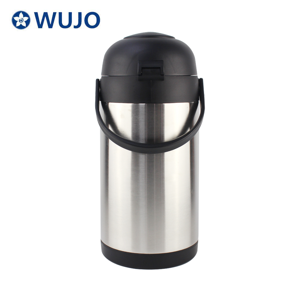 Wholesale Factory High Quality Double Wall Air Pump Silver Thermos Dispenser