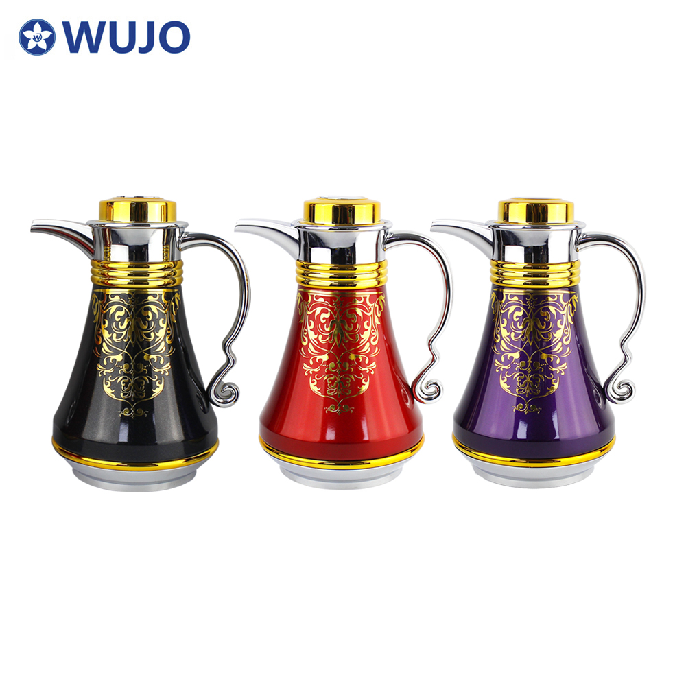  WUJO Factory 1L Luxury High Quality Glass Liner Vacuum Coffee Pot Tea Arabic Dallah