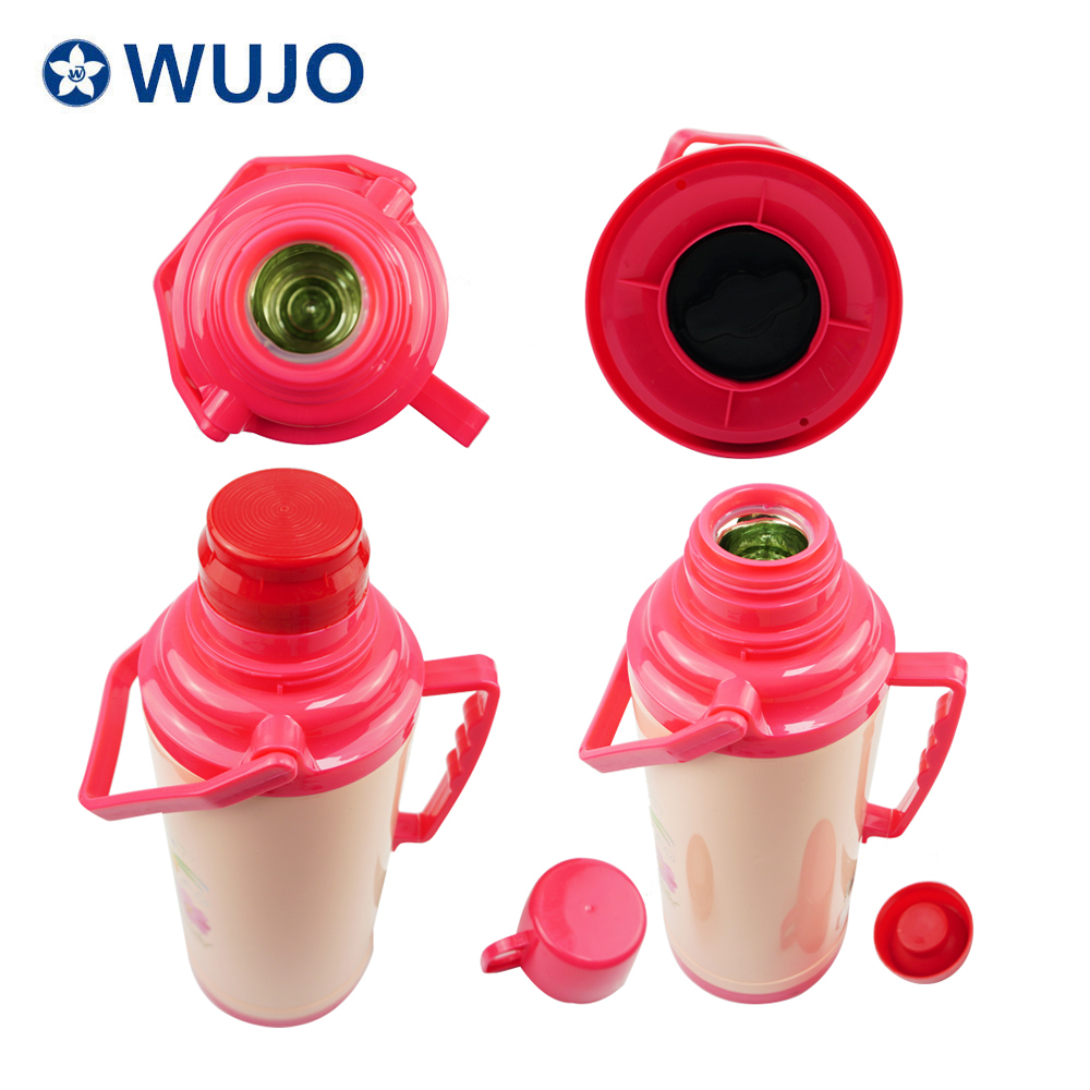 WUJO 2 Liter Cheap Vacuum Insulated Plastic Water Flask with Glass liner