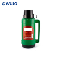 TWO Cups 1000ml 1800ml Vacuum Insulated Thermal Plastic Thermos Green Flask 