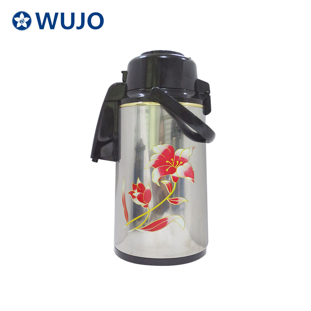 3L Good Price Pump Dispenser Tea Water Thermal Thermos Glass Refill Metal Air Coffee Pot