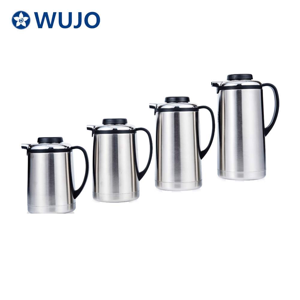 WUJO 1L 1.3L 1.6L 1.9L Silver Thermos Stainless Steel Vacuum Flask for Airline