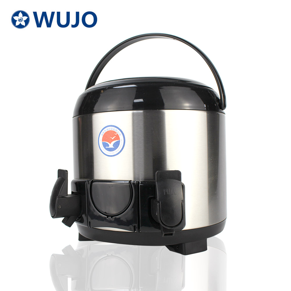 WUJO Kitchen Stainless Steel 304 Milk Tea Thermos Bucket 8/10/12L Coffee Milk Tea Ice Bucket Barrel