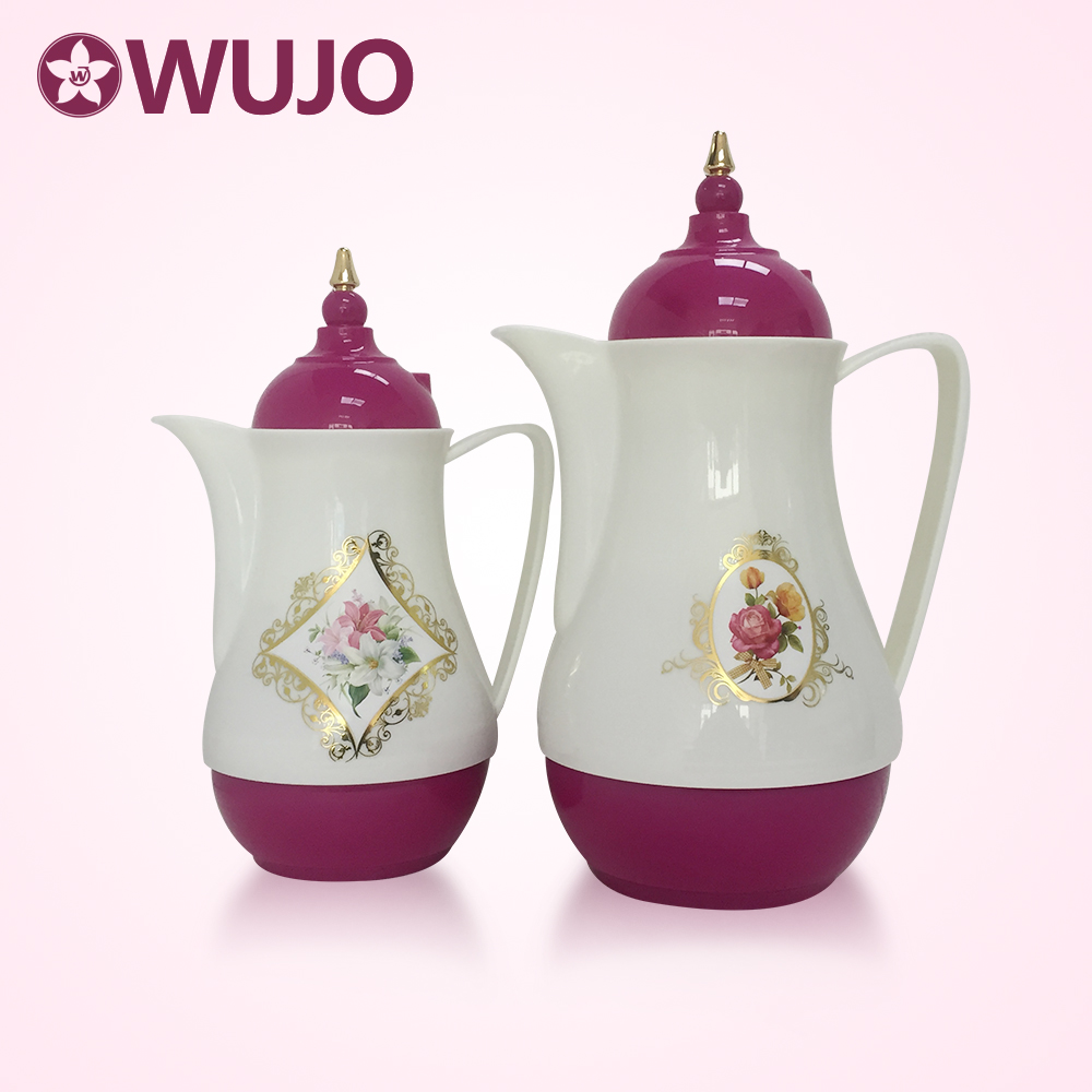 WUJO 0.5L 1L Small Glass Refill Arabic Plastic Vacuum Flask