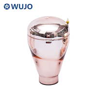 WUJO Conical vacuum insulated thermos pink glass refill for hot water plastic flask 