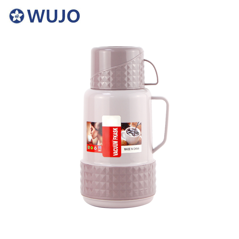 WUJO 1.2L Cute Travel Hot Cold Tea Water Coffee Plastic Thermal Thermos Flask Liners